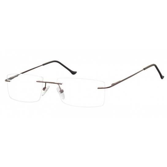 Bezramkowe Okulary Oprawki korekcyjne Sunoptic 986E brazowe